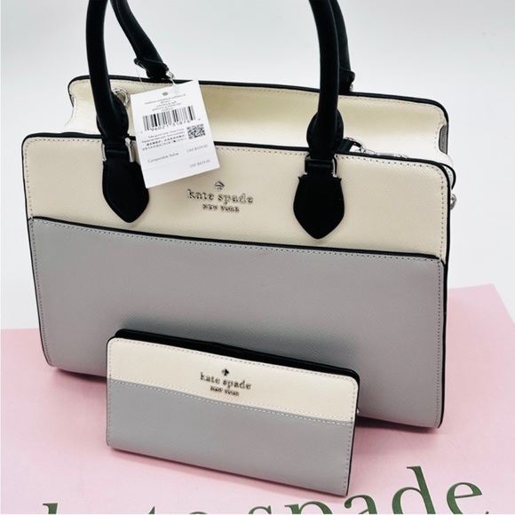 Kate Spade Madison Saffiano Leather Medium Satchel Bag& Large Slim Bifold
Wallet - Picture 5 of 15